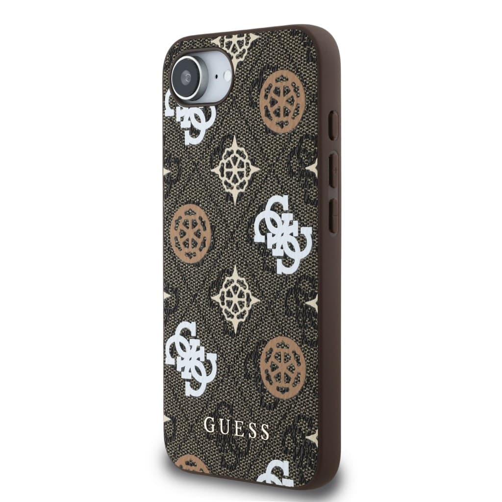 Zadní kryt Guess PU 4G Peony MagSafe pro iPhone 16e Brown - náhled 2