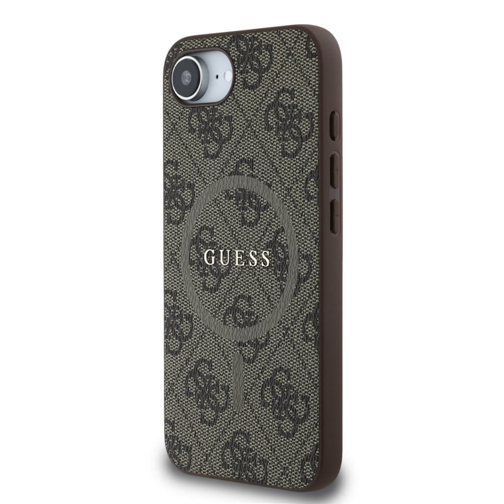 Zadní kryt Guess PU Leather 4G Colored Ring MagSafe pro iPhone 16e Brown - náhled 2