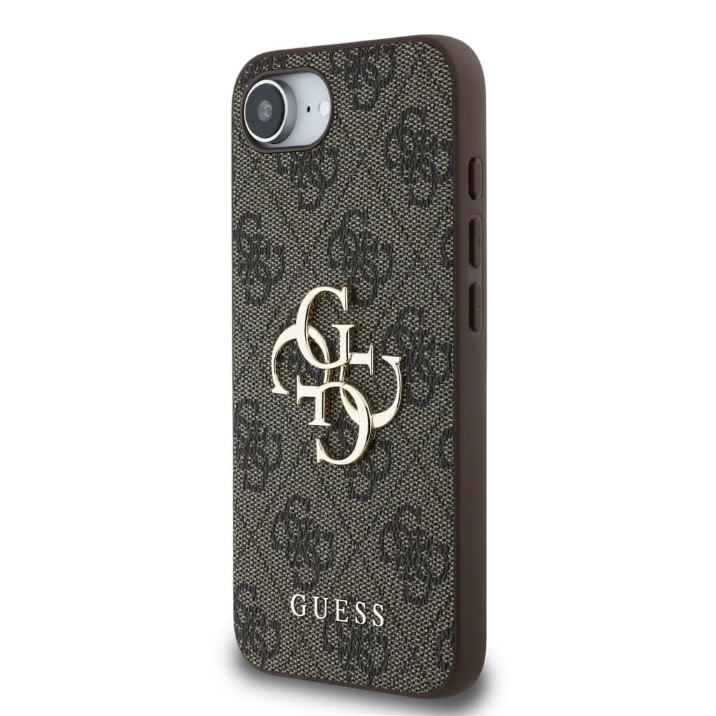 Zadní kryt Guess PU 4G Metal Logo pro iPhone 16e Brown - náhled 2