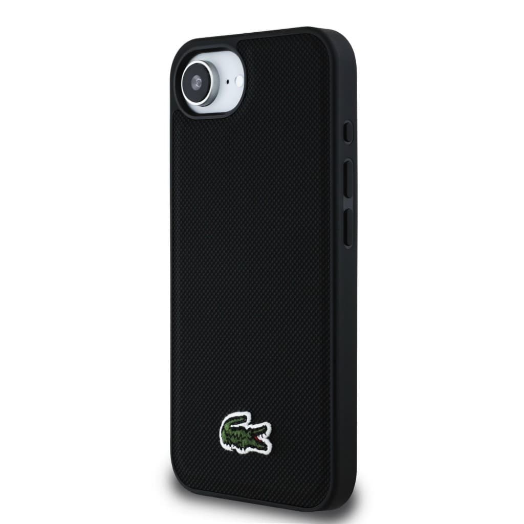 Zadní kryt Lacoste Iconic Petit Pique Woven Logo MagSafe pro iPhone 16e Black - náhled 2