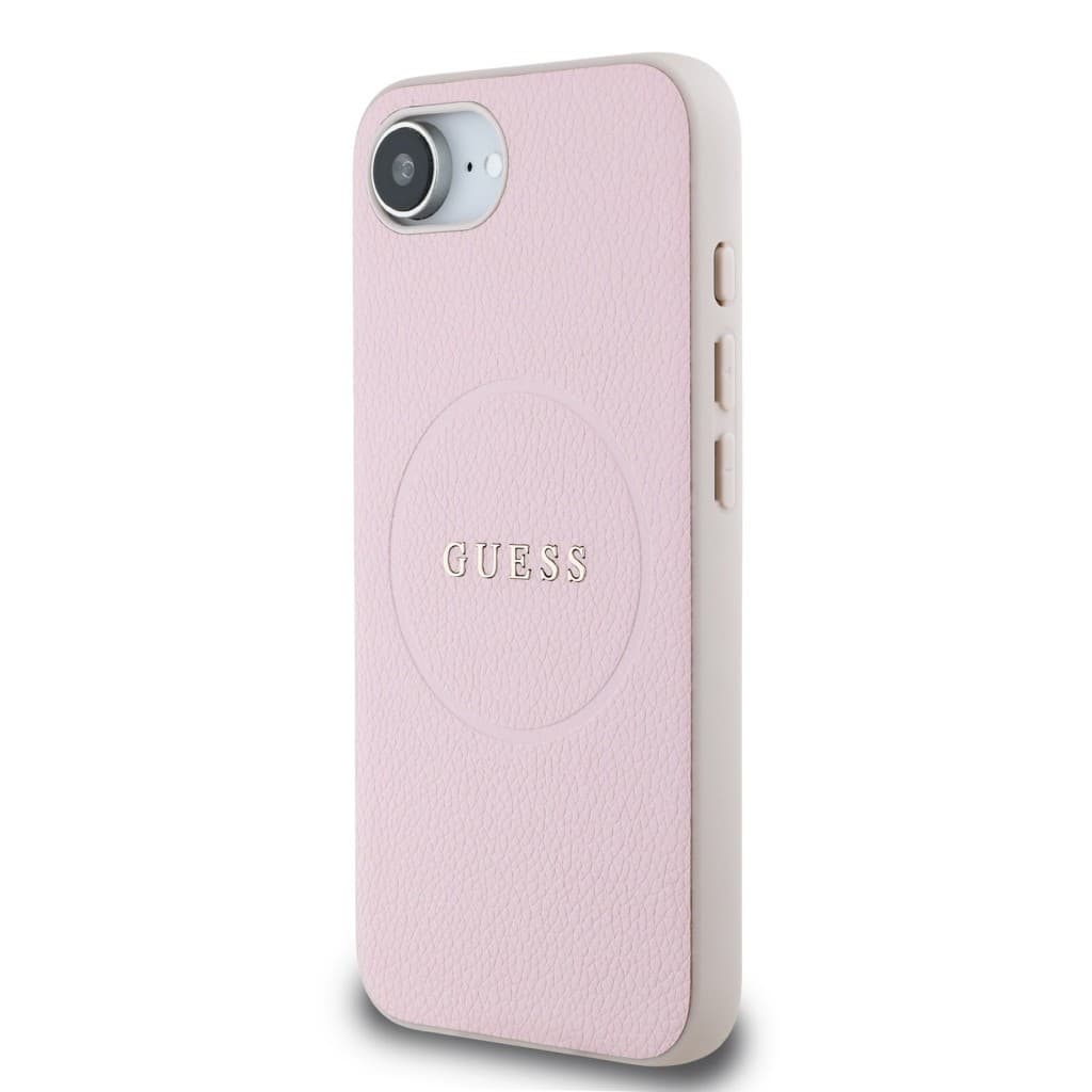 Zadní kryt Guess PU Grained Classic Logo MagSafe pro iPhone 16e Pink - náhled 2