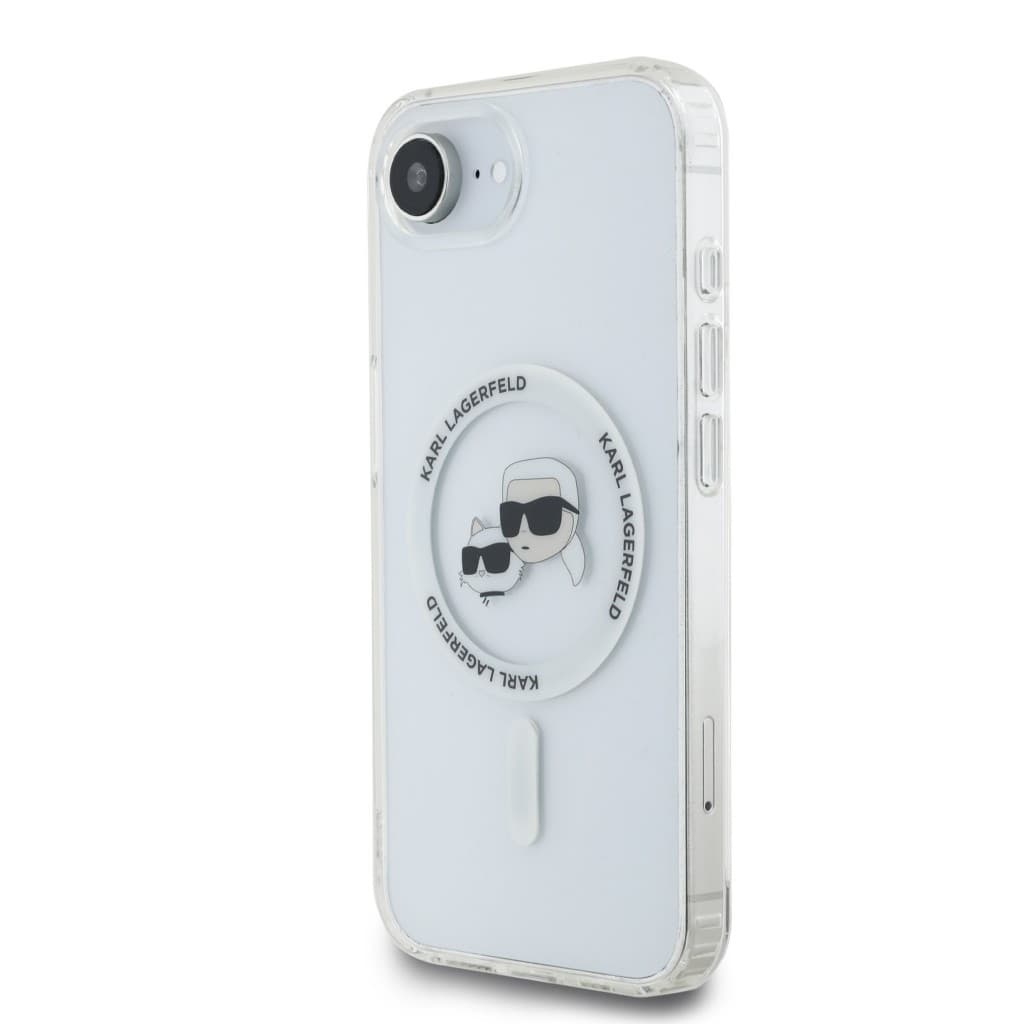 Zadní kryt Karl Lagerfeld IML K&amp;CH Heads Metal Frame MagSafe pro iPhone 16e Transparent - náhled 2
