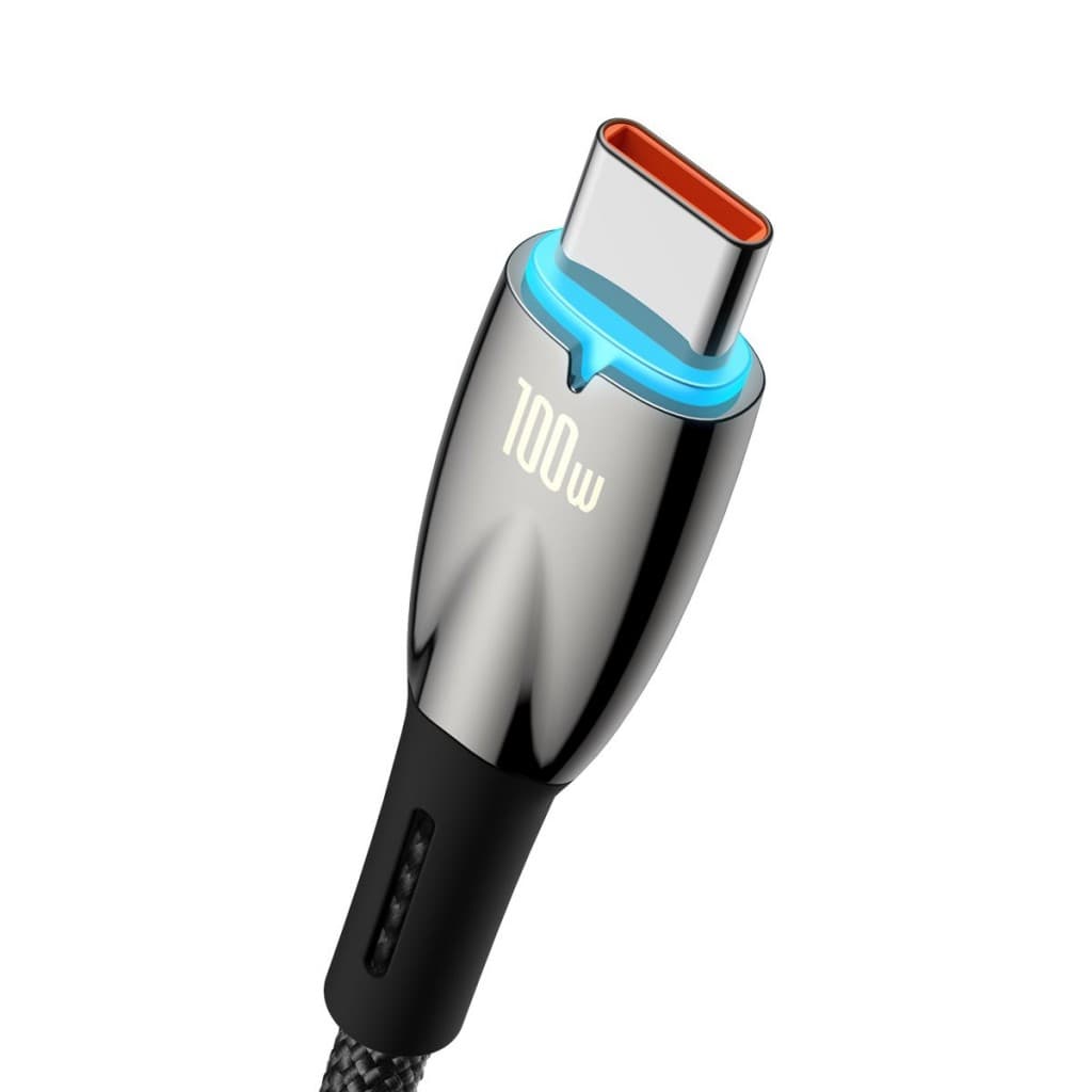 Datový kabel Baseus Glimmer Series Fast Charging USB-A - USB-C 100W 1m Black - náhled 2