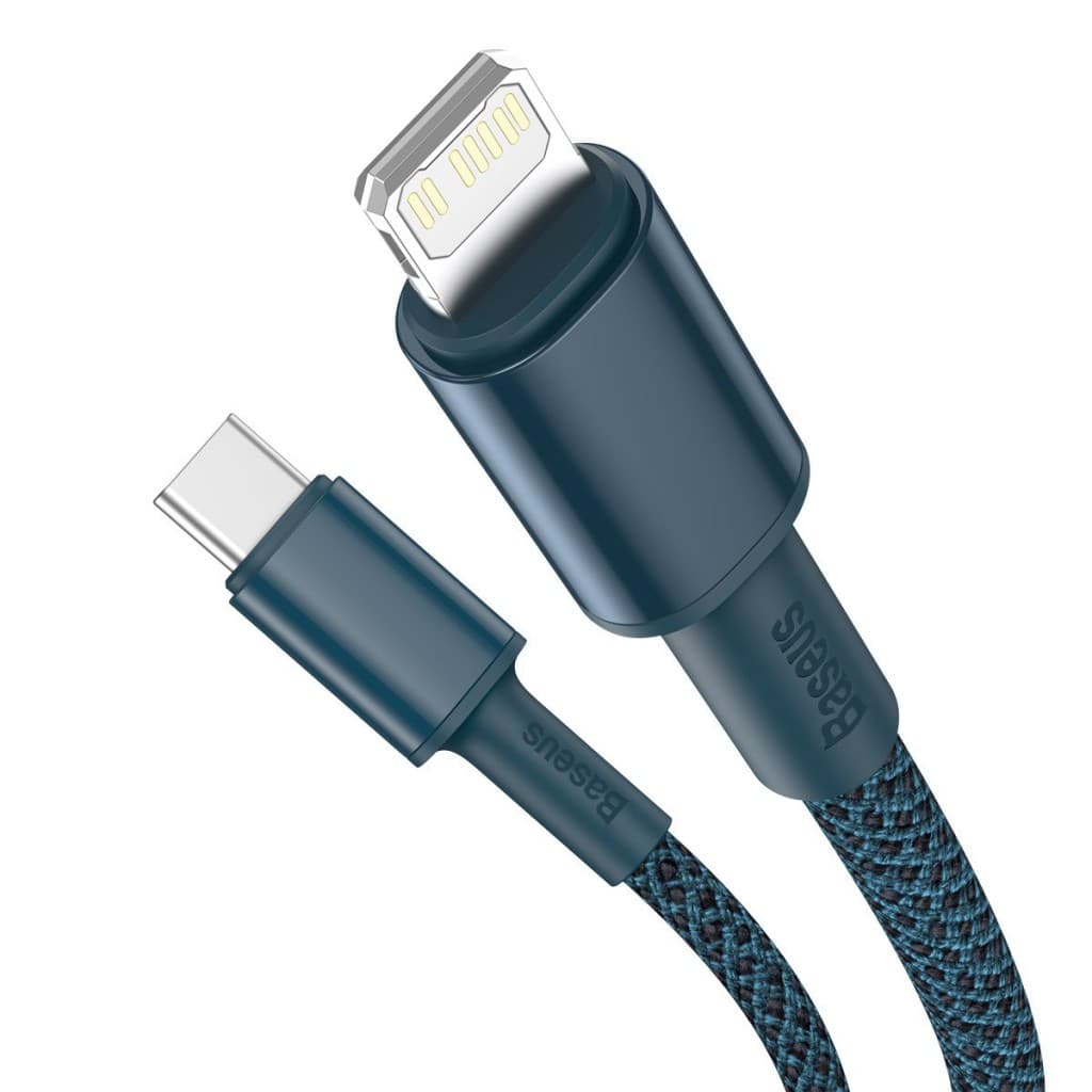 Datový kabel Baseus High Density Braided Series Fast Charging USB-C - Lightning 20W 1m Blue - náhled 2