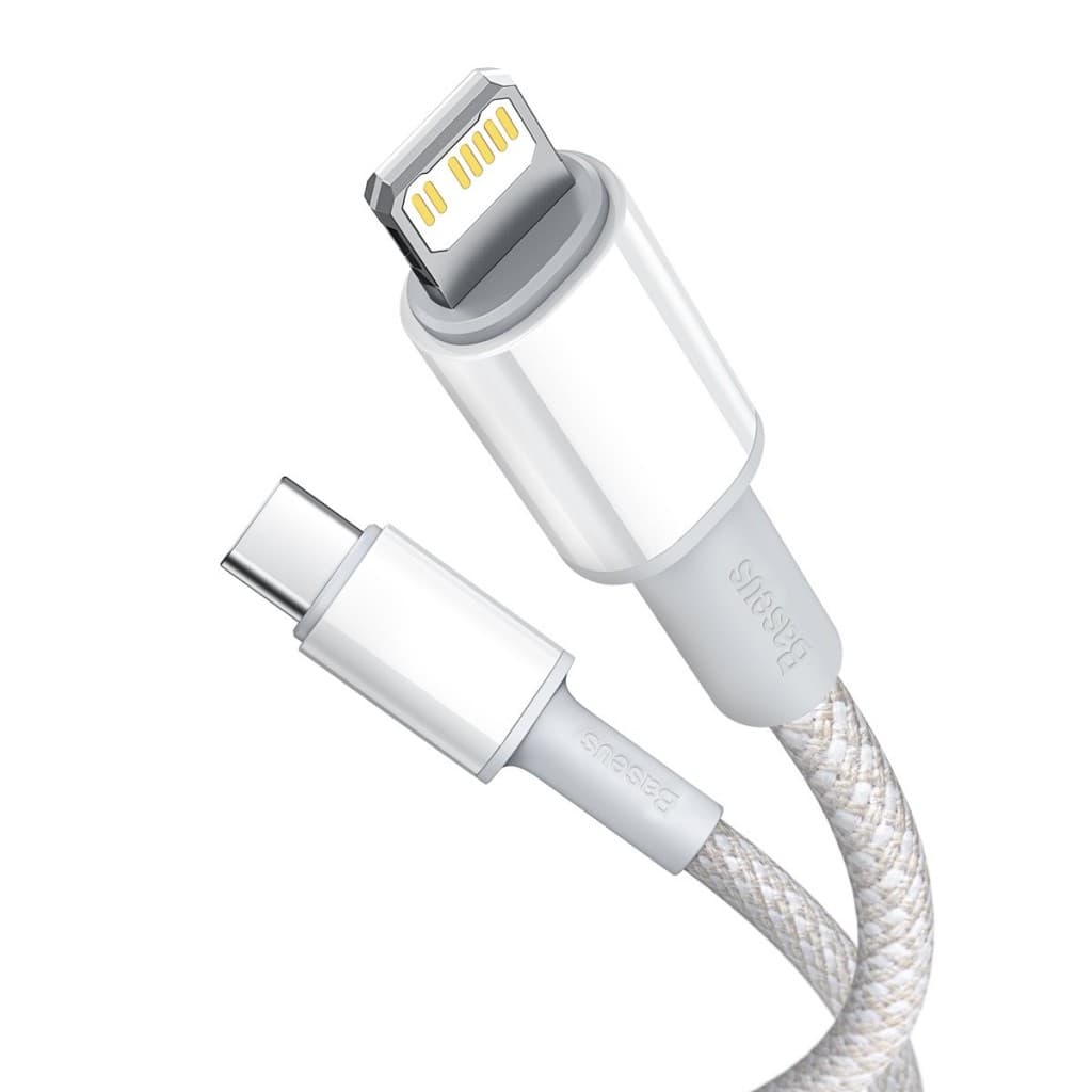 Datový kabel Baseus High Density Braided Series Fast Charging USB-C - Lightning 20W 1m White - náhled 2