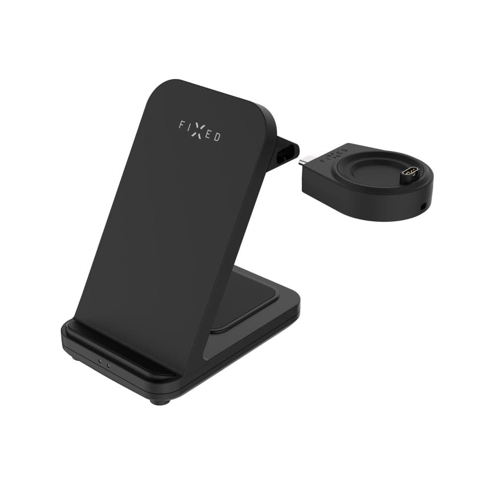 Stojánek FIXED Powerstation pro Garmin s bezdrátovým nabíjením až pro 3 zařízení, 15W+5W+2.5W, černý - náhled 2