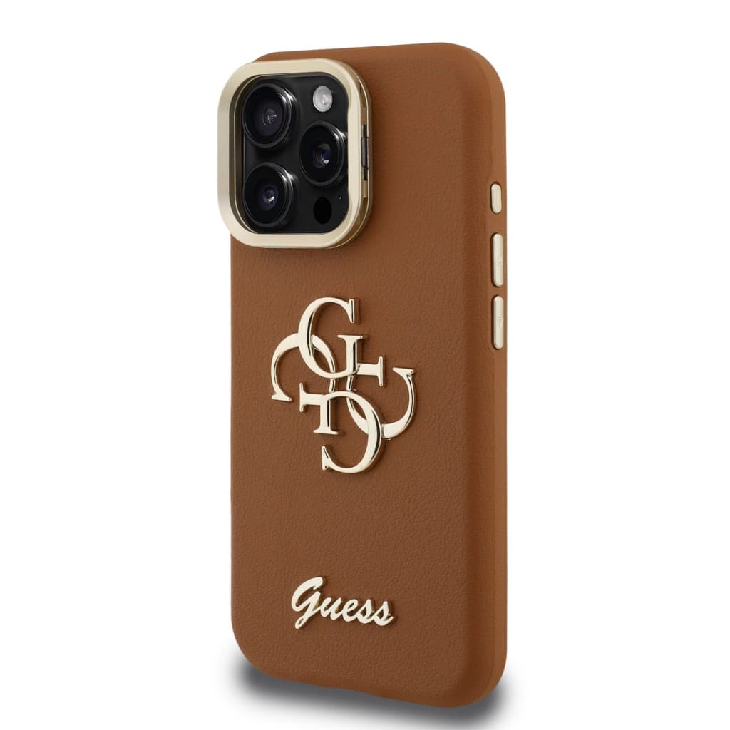 Zadní kryt Guess PU Grained 4G Logo Stand Camera Frame pro iPhone 15 Pro Max Brown - náhled 2