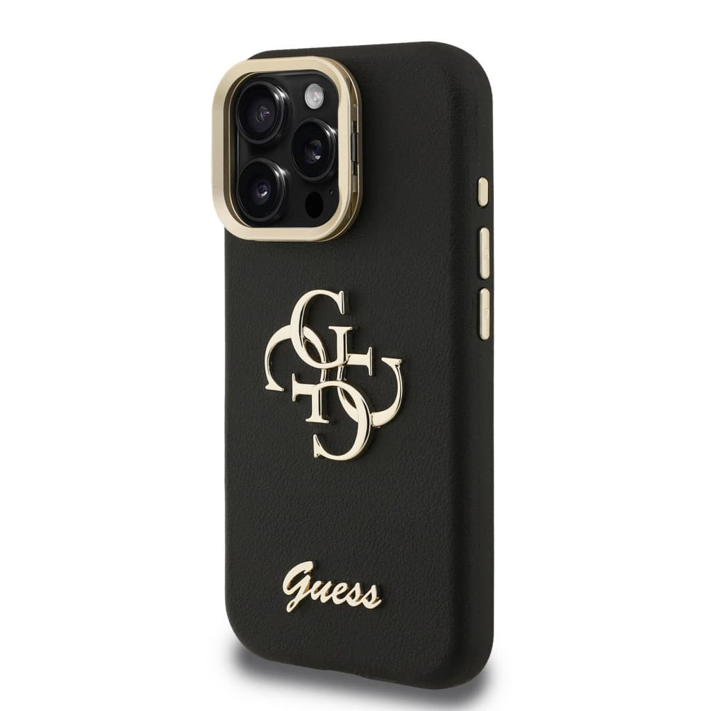Zadní kryt Guess PU Grained 4G Logo Stand Camera Frame pro iPhone 15 Pro Black - náhled 2