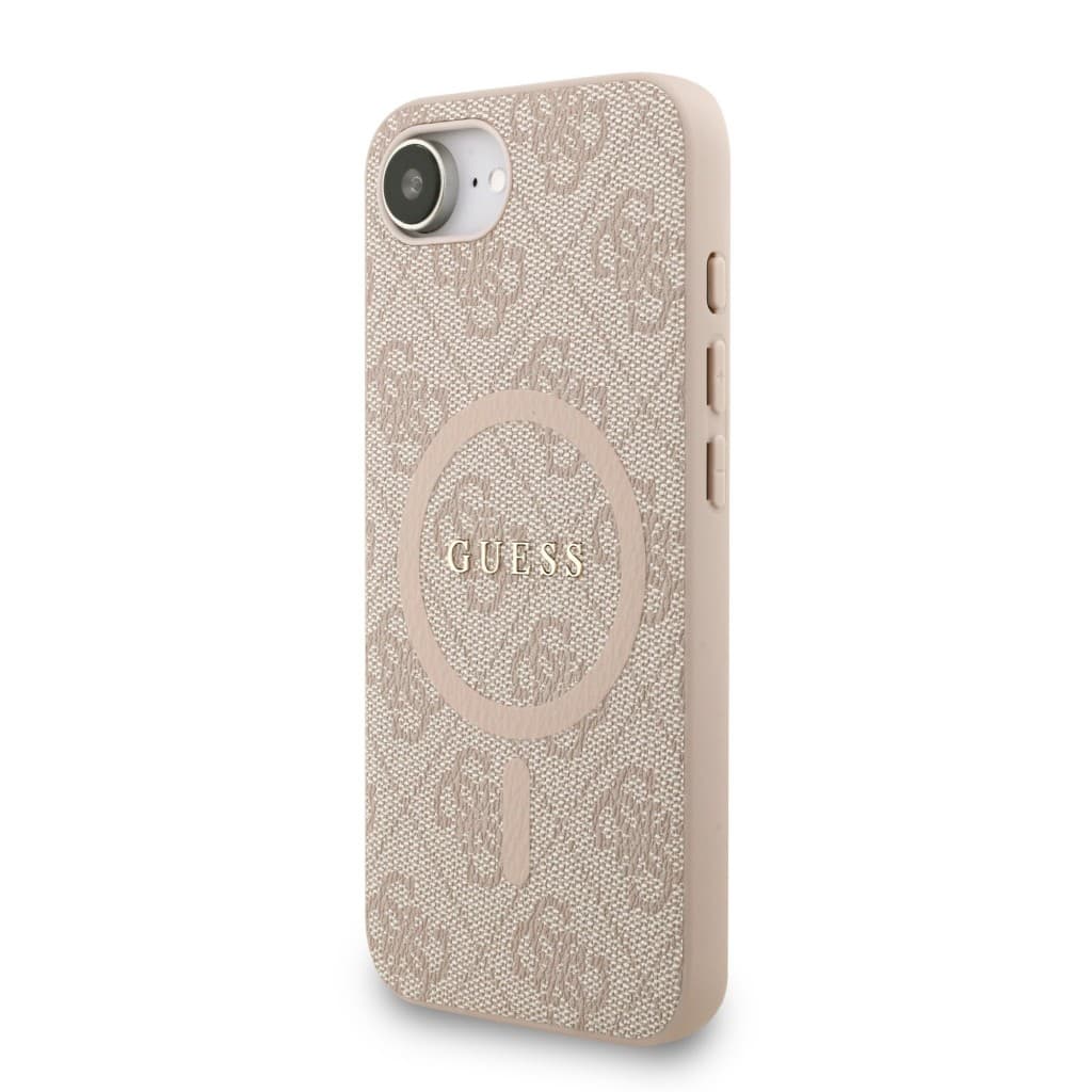 Zadní kryt Guess PU Leather 4G Colored Ring Strap MagSafe pro iPhone 16e Pink - náhled 2