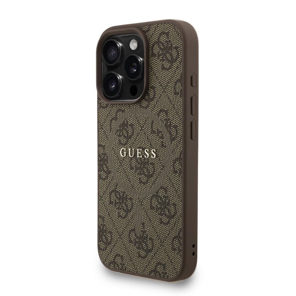 Zadní kryt Guess PU Leather 4G Colored Ring Strap MagSafe pro iPhone 16 Pro Max Brown - náhled 2