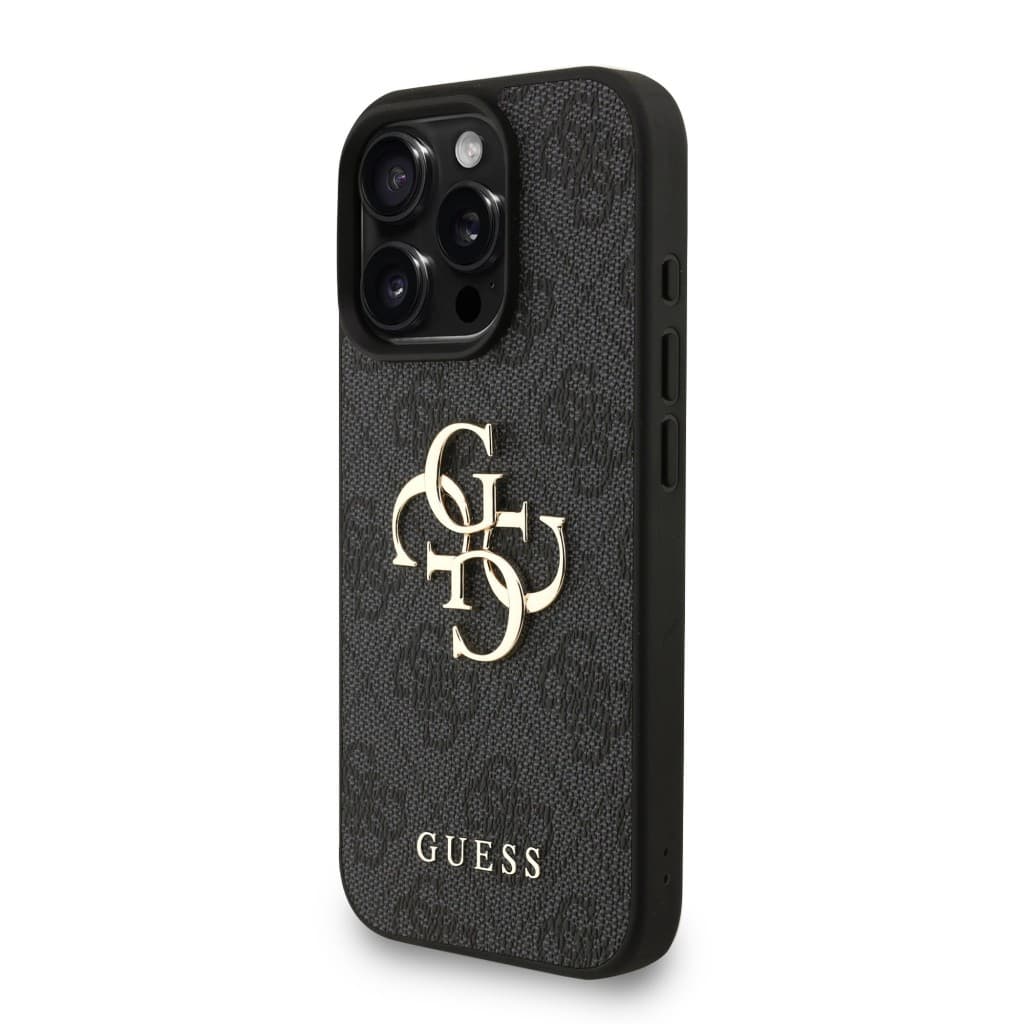 Zadní kryt Guess PU 4G Metal Logo Strap pro iPhone 16 Pro Max Black - náhled 2