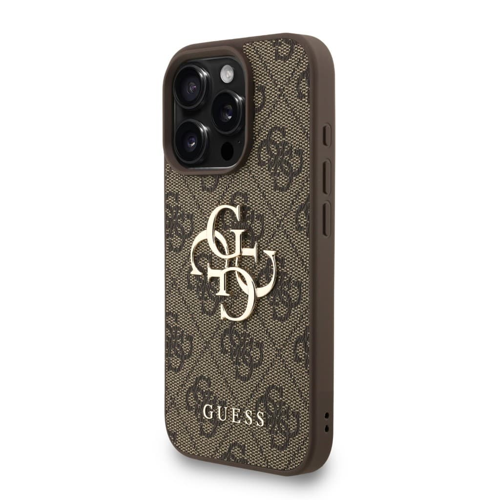 Zadní kryt Guess PU 4G Metal Logo Strap pro iPhone 16 Pro Max Brown - náhled 2