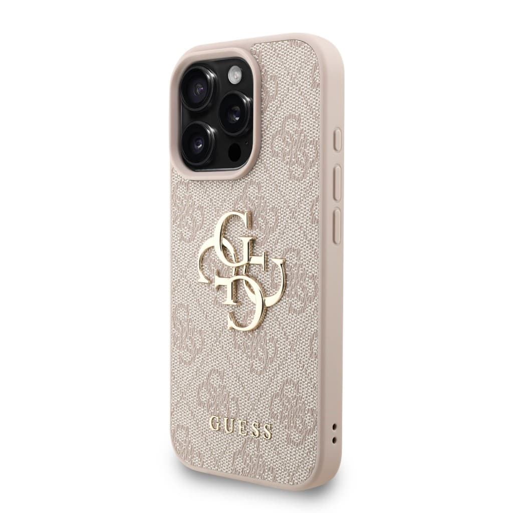 Zadní kryt Guess PU 4G Metal Logo Strap pro iPhone 16 Pro Max Pink - náhled 2