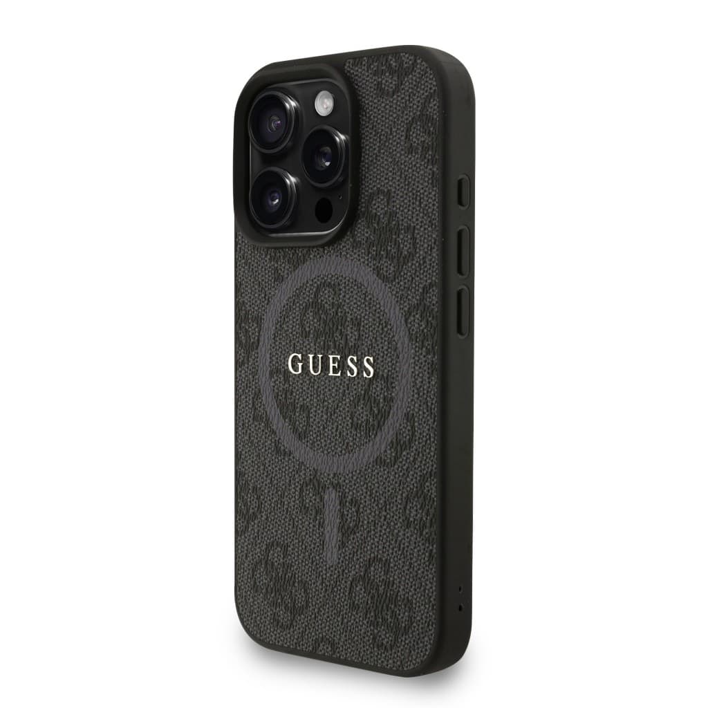 Zadní kryt Guess PU Leather 4G Colored Ring Strap MagSafe pro iPhone 16 Pro Black - náhled 2