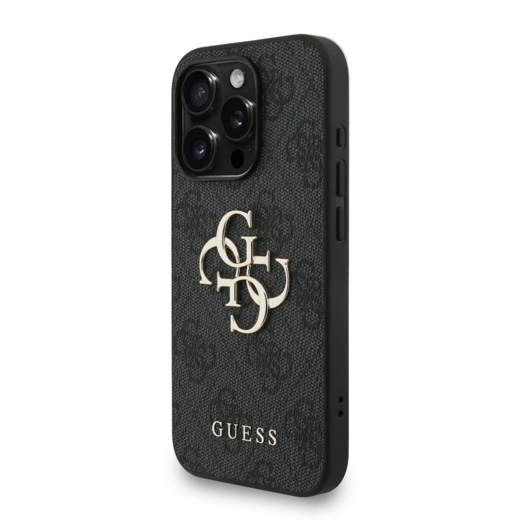 Zadní kryt Guess PU 4G Metal Logo Strap pro iPhone 15 Pro Max Black - náhled 2
