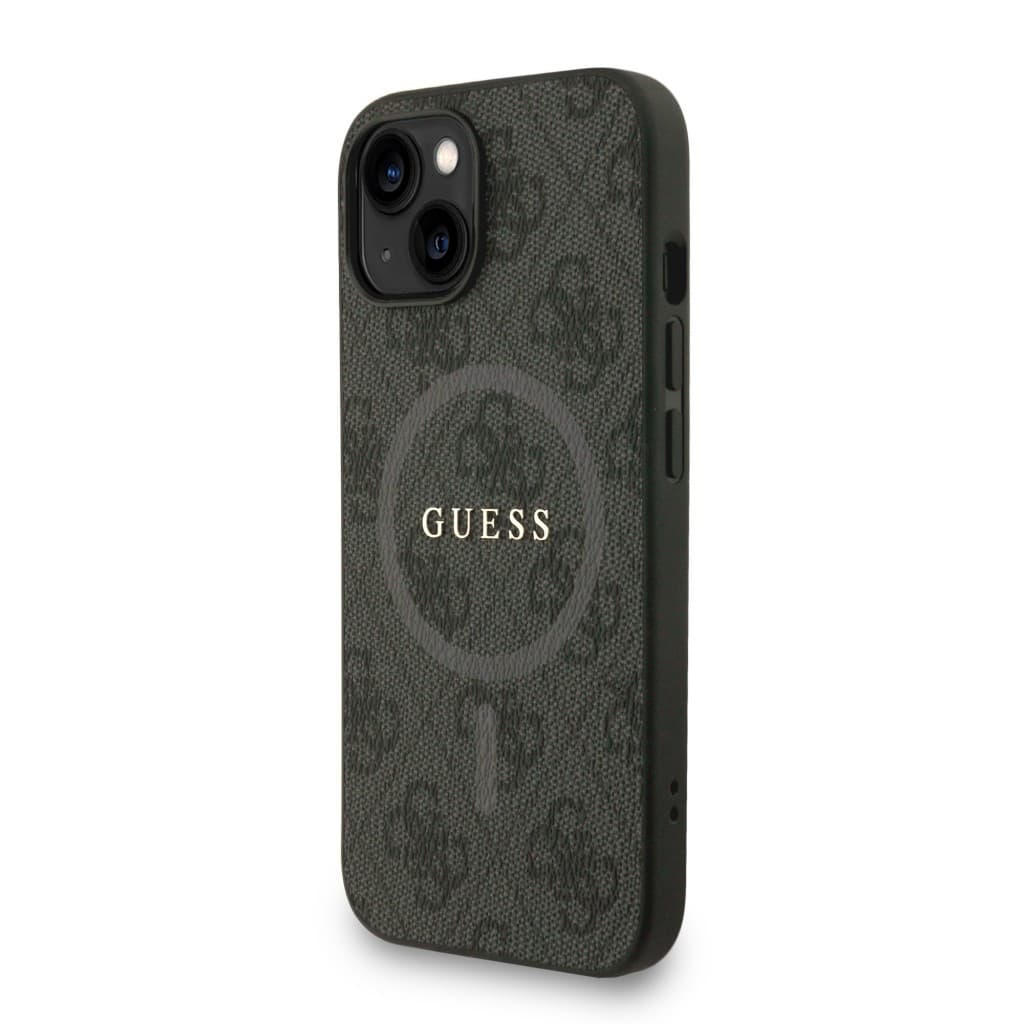 Zadní kryt Guess PU Leather 4G Colored Ring Strap MagSafe pro iPhone 15 Black - náhled 2