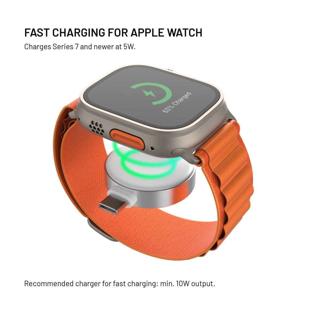 Nabíjecí USB-C adaptér FIXED Orb 2 pro Apple Watch s podporou rychlonabíjení, bílý - náhled 2