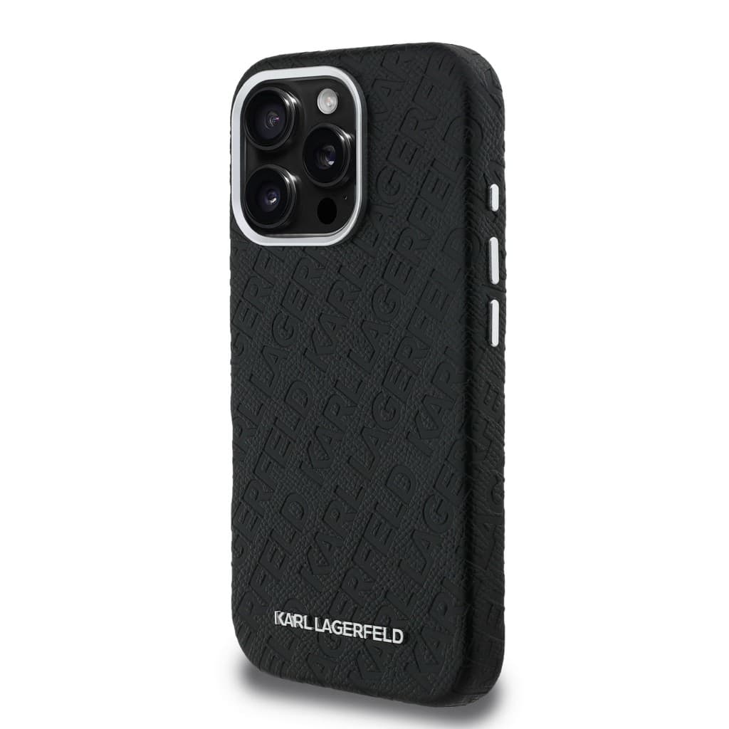 Zadní kryt Karl Lagerfeld Grained PU Repeated Logo MagSafe pro iPhone 16 Pro Black - náhled 2