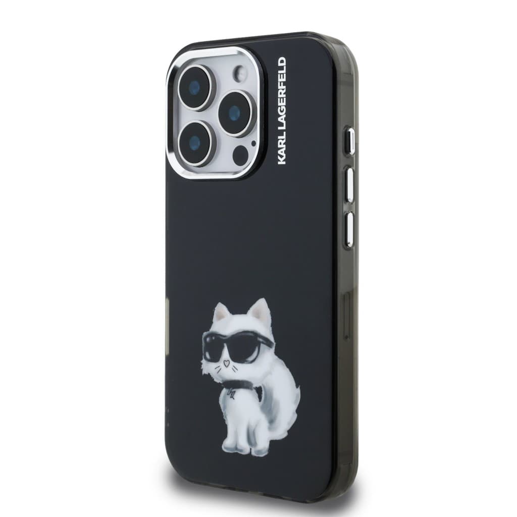 Zadní kryt Karl Lagerfeld IML Aquarelle Choupette pro iPhone 16 Pro Black - náhled 2