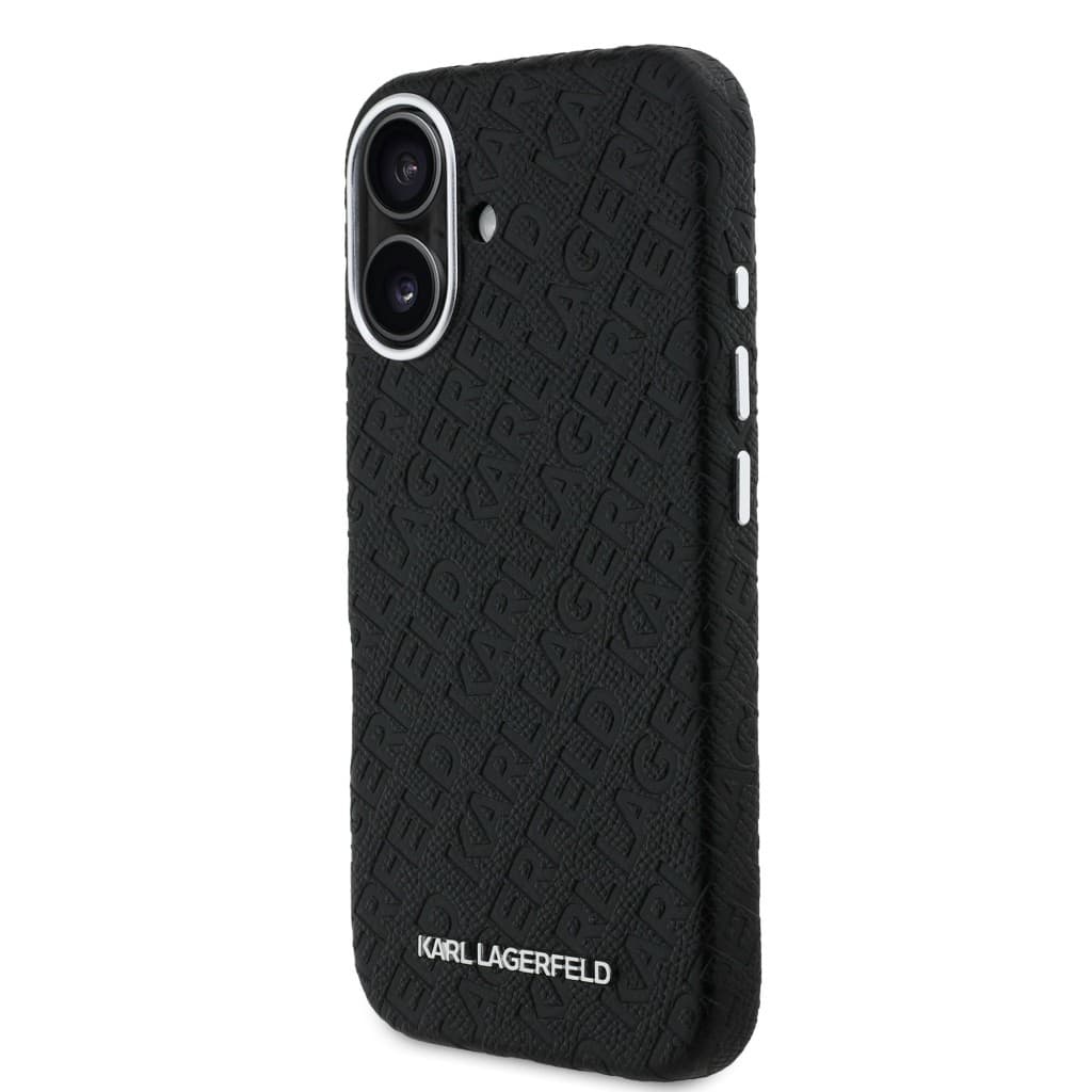 Zadní kryt Karl Lagerfeld Grained PU Repeated Logo MagSafe pro iPhone 16 Black - náhled 2