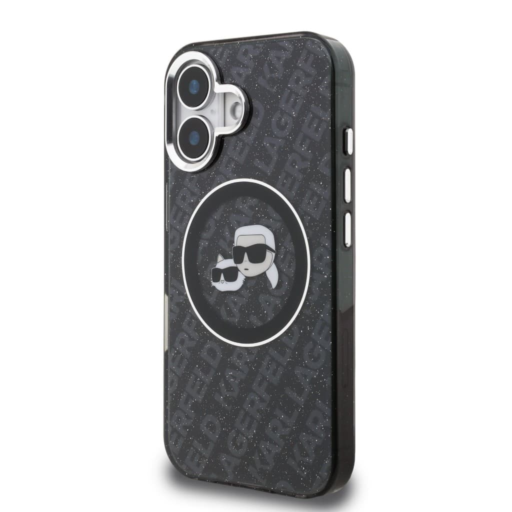 Zadní kryt Karl Lagerfeld IML K&amp;CH Heads Repeated Logo MagSafe pro iPhone 16 Black - náhled 2