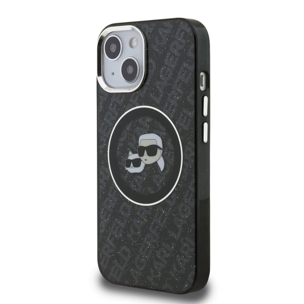 Zadní kryt Karl Lagerfeld IML K&amp;CH Heads Repeated Logo MagSafe pro iPhone 15 Black - náhled 2
