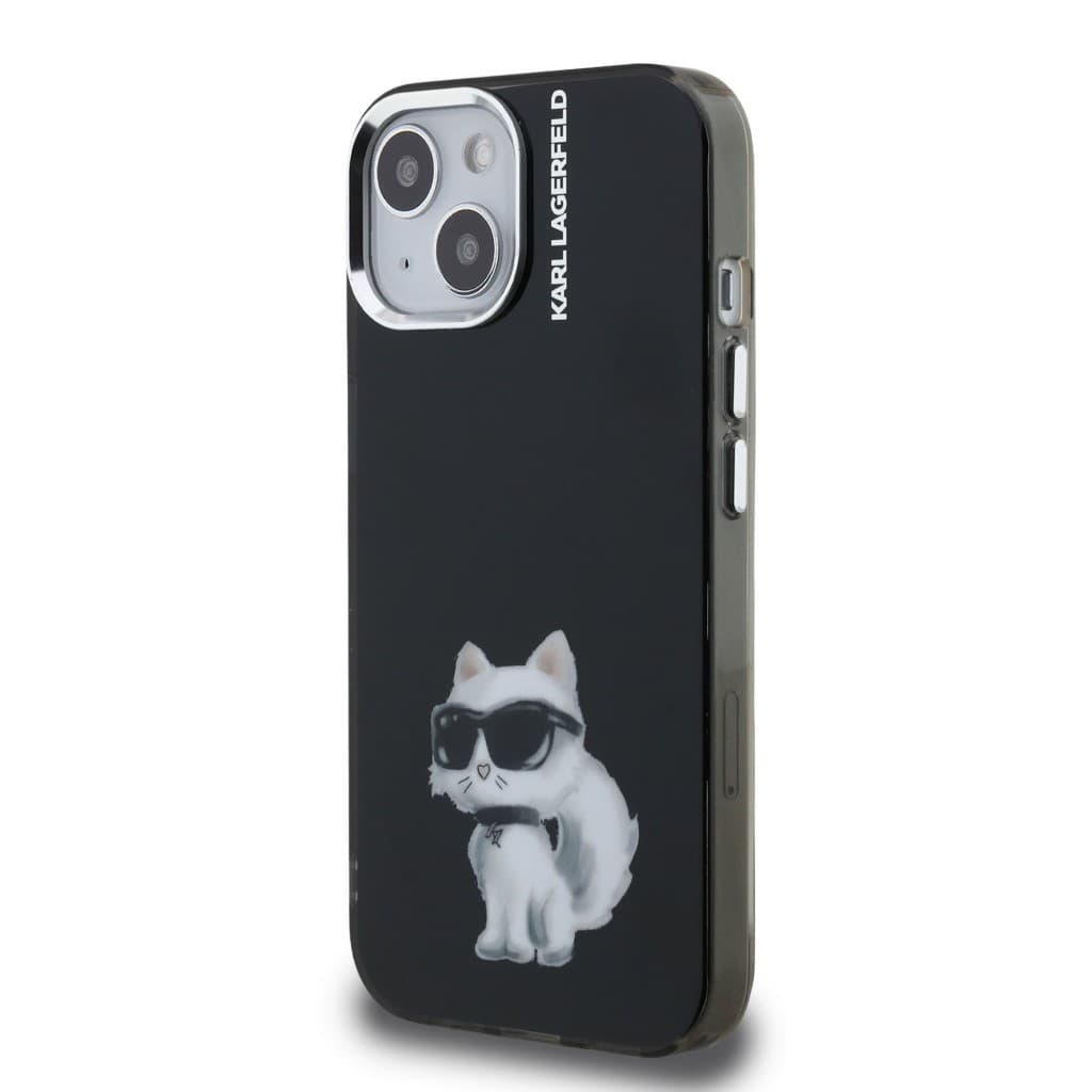 Zadní kryt Karl Lagerfeld IML Aquarelle Choupette pro iPhone 15 Black - náhled 2