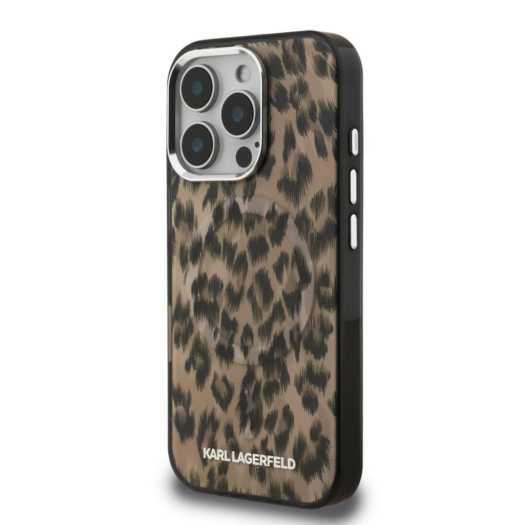 Zadní kryt Karl Lagerfeld IML Leopard MagSafe pro iPhone 16 Pro Max Brown - náhled 2
