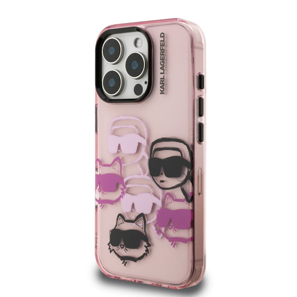 Zadní kryt Karl Lagerfeld IML Multi K&amp;CH Heads pro iPhone 16 Pro Max Pink - náhled 2