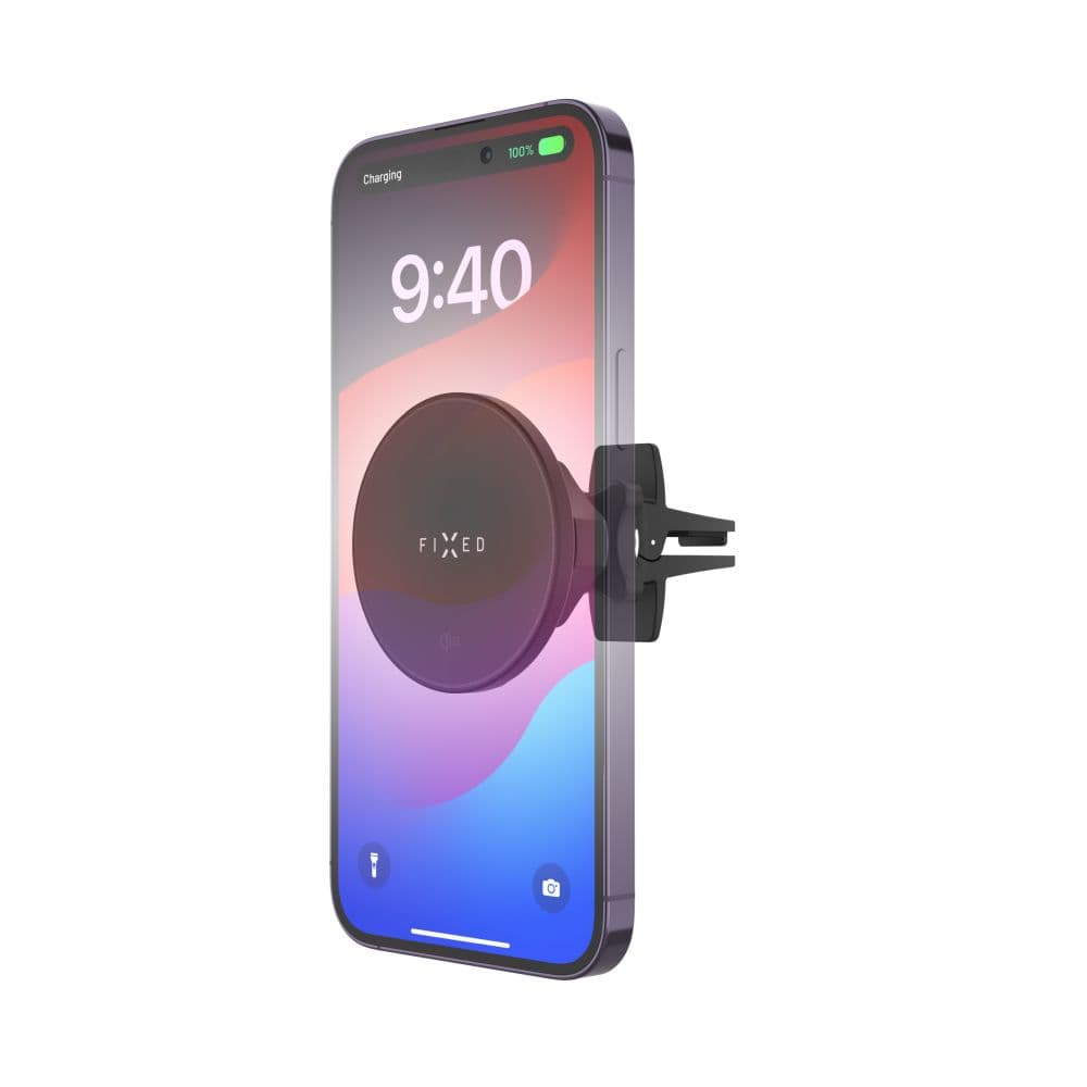Držák s bezdrátovým nabíjením FIXED MagRound 2, podpora MagSafe, 15W, Qi2, černý - náhled 2