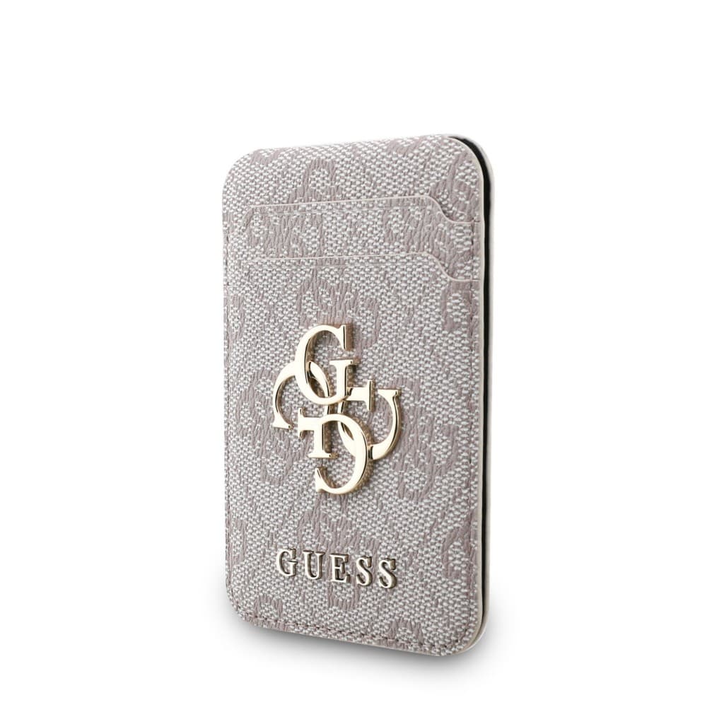Pouzdro na karty se stojanem Guess 4G Metal Logo MagSafe Cardslot Pink - náhled 2