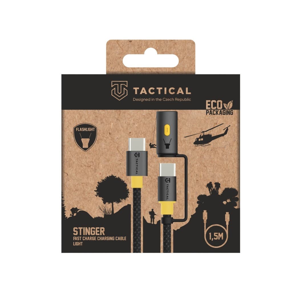Datový kabel Tactical Stinger USB-C-USB-C 1,5m Black - náhled 2