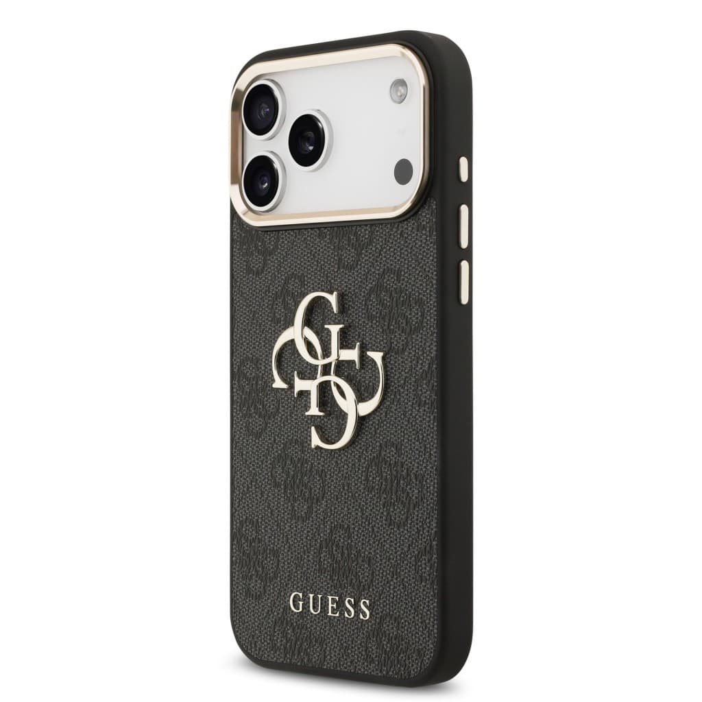 Zadní kryt Guess PU Leather 4G Metal Logo Gold Frame MagSafe pro iPhone 17 Pro Max Black - náhled 2