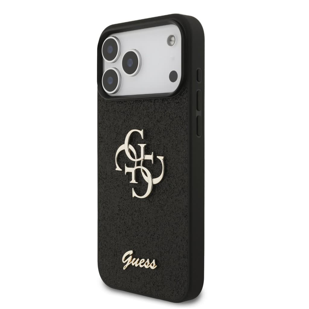 Zadní kryt Guess PU Fixed Glitter 4G Metal Logo pro iPhone 17 Pro Max Black - náhled 2