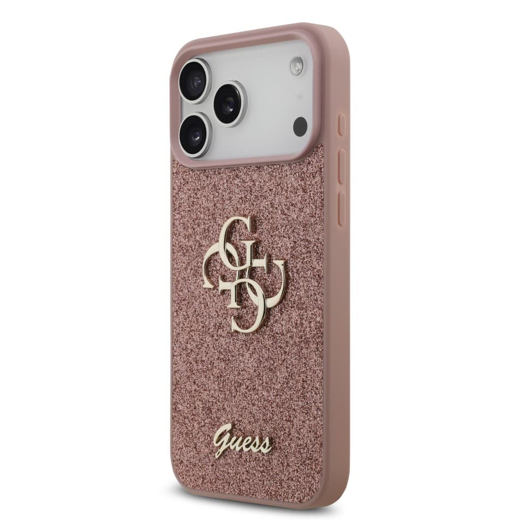 Zadní kryt Guess PU Fixed Glitter 4G Metal Logo pro iPhone 17 Pro Max Pink - náhled 2
