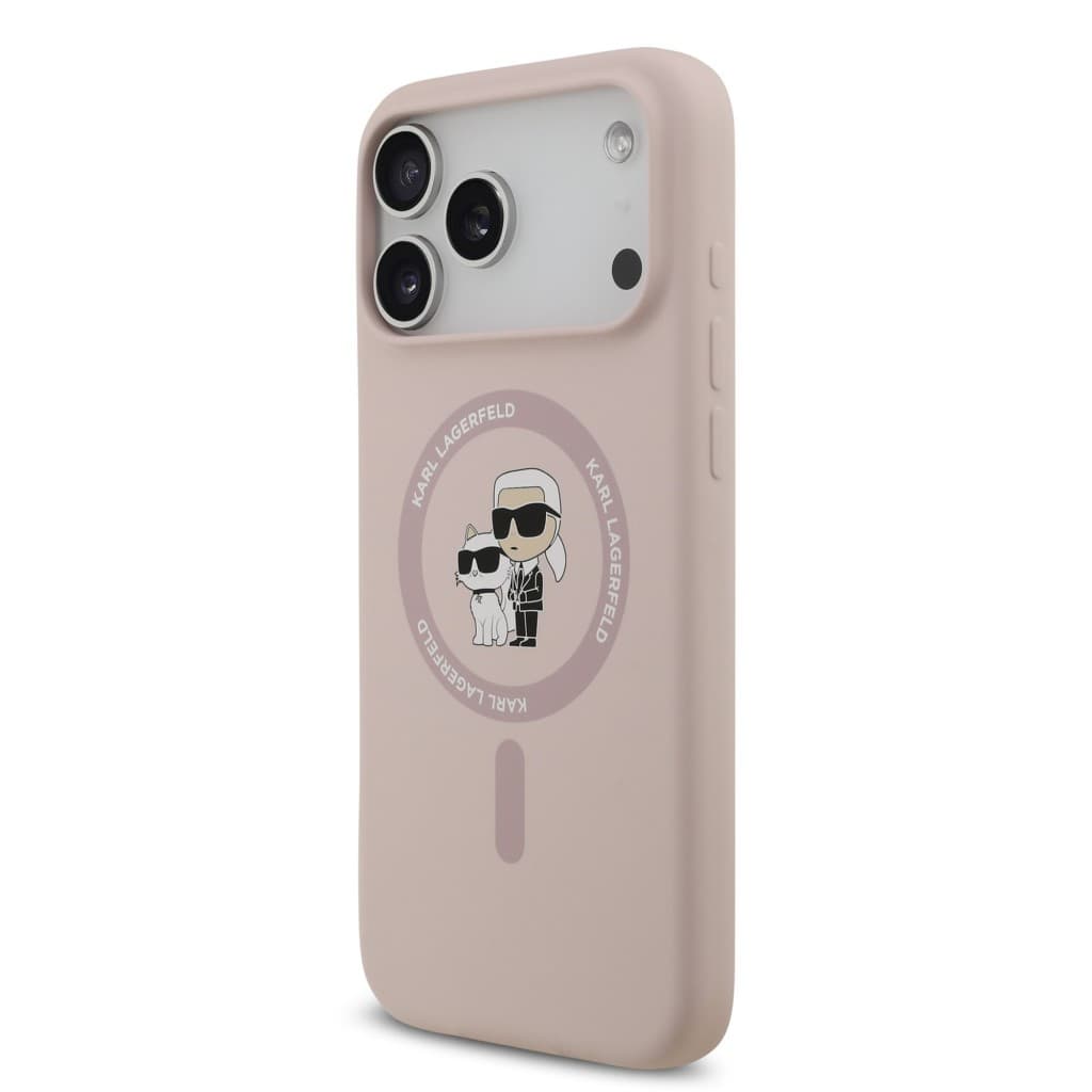 Zadní kryt Karl Lagerfeld Liquid Silicone Karl and Choupette MagSafe pro iPhone 17 Pro Max Pink - náhled 2