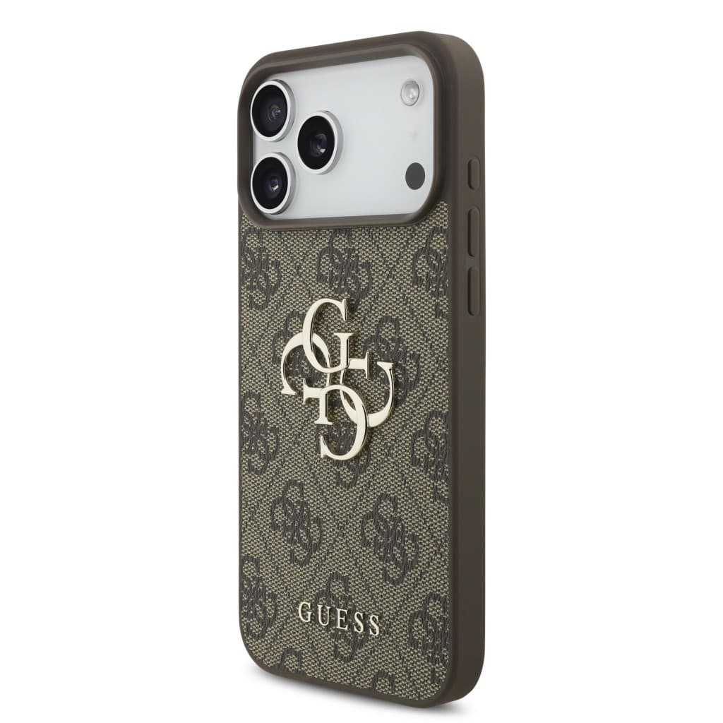 Zadní kryt Guess PU 4G Metal Logo Strap pro iPhone 17 Pro Max Brown - náhled 2