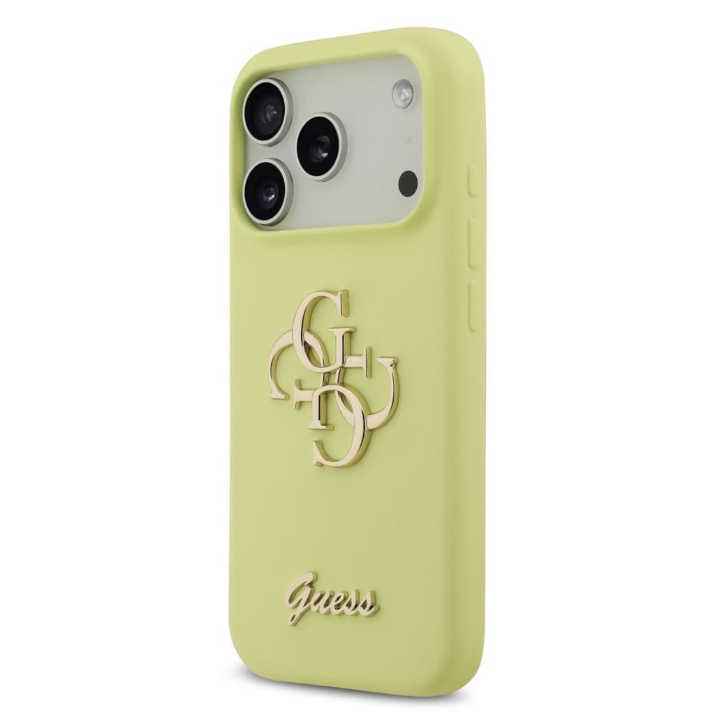 Zadní kryt Guess Liquid Silicone 4G Metal Logo pro iPhone 17 Pro Yellow - náhled 2
