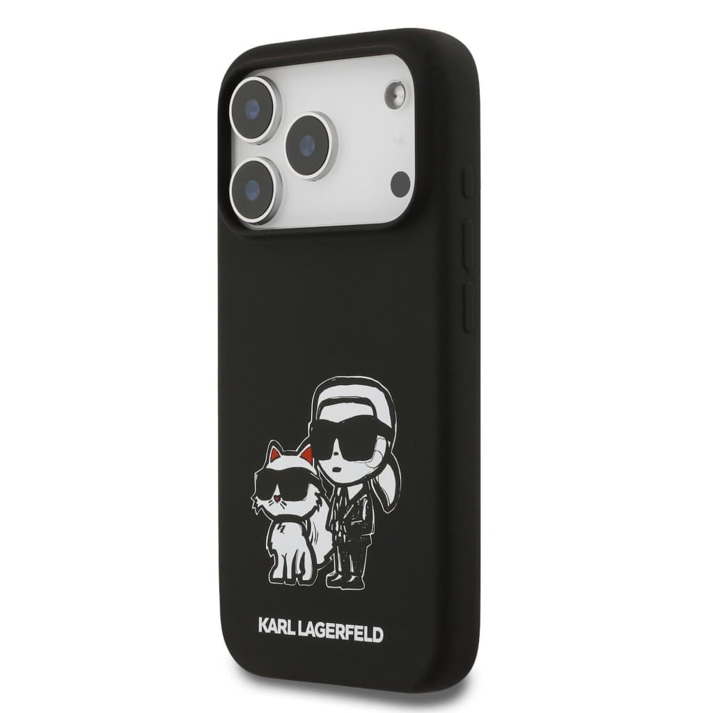 Zadní kryt Karl Lagerfeld Liquid Silicone K&amp;CH Sketch MagSafe pro iPhone 17 Pro Black - náhled 2
