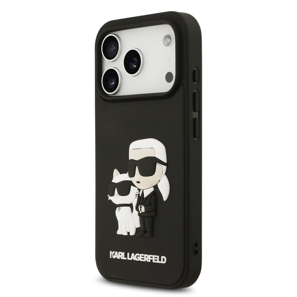 Zadní kryt Karl Lagerfeld 3D Rubber Karl and Choupette pro iPhone 17 Pro Black - náhled 2