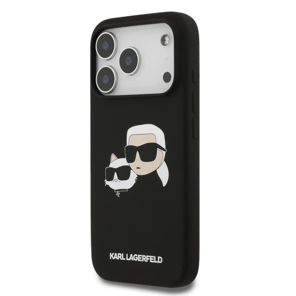 Zadní kryt Karl Lagerfeld Liquid Silicone Double Heads MagSafe pro iPhone 17 Pro Black - náhled 2