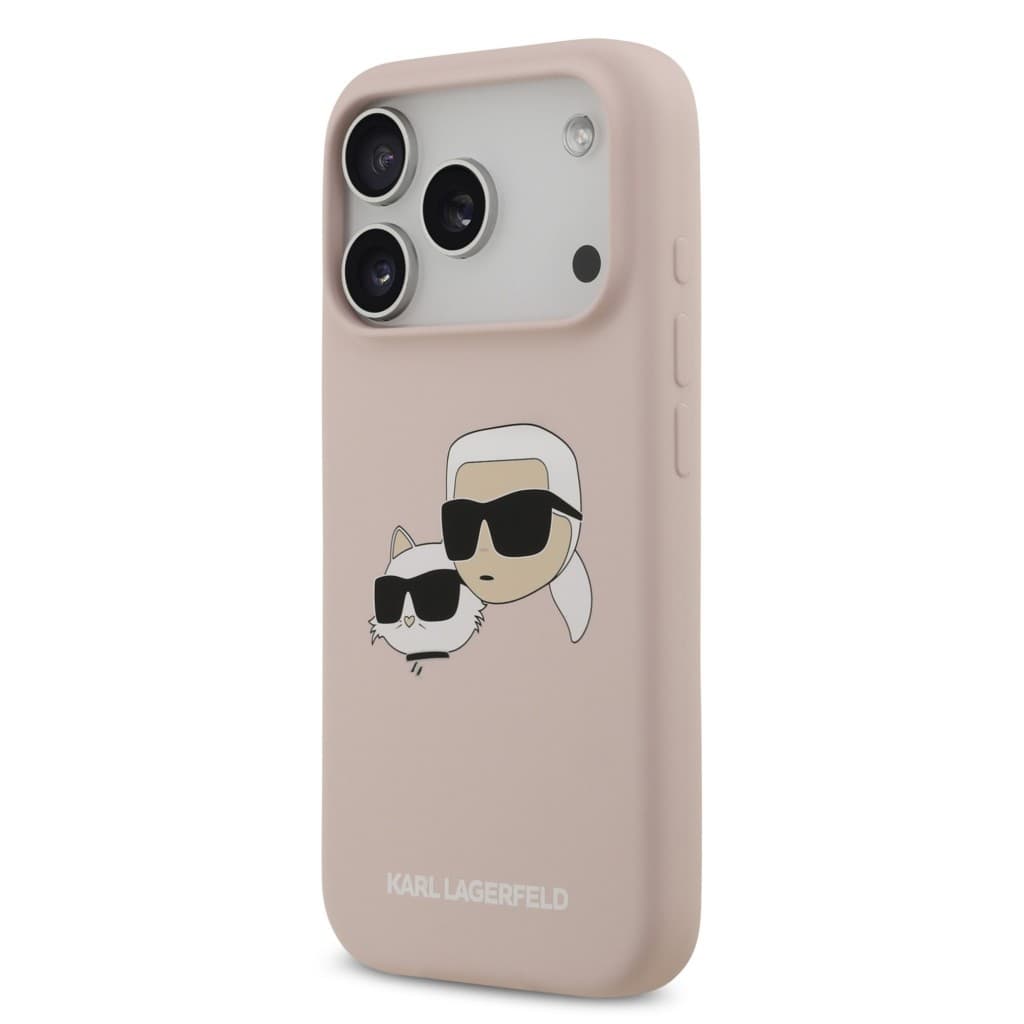 Zadní kryt Karl Lagerfeld Liquid Silicone Double Heads MagSafe pro iPhone 17 Pro Pink - náhled 2