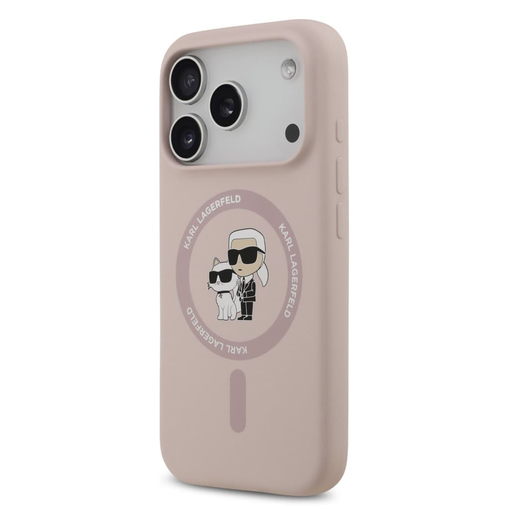 Zadní kryt Karl Lagerfeld Liquid Silicone Karl and Choupette MagSafe pro iPhone 17 Pro Pink - náhled 2