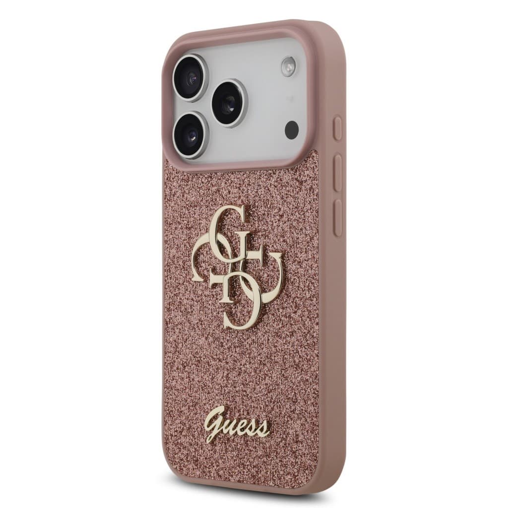 Zadní kryt Guess PU Fixed Glitter 4G Metal Logo pro iPhone 17 Pro Pink - náhled 2
