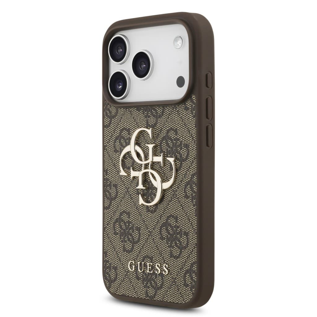 Zadní kryt Guess PU 4G Metal Logo Strap pro iPhone 17 Pro Brown - náhled 2