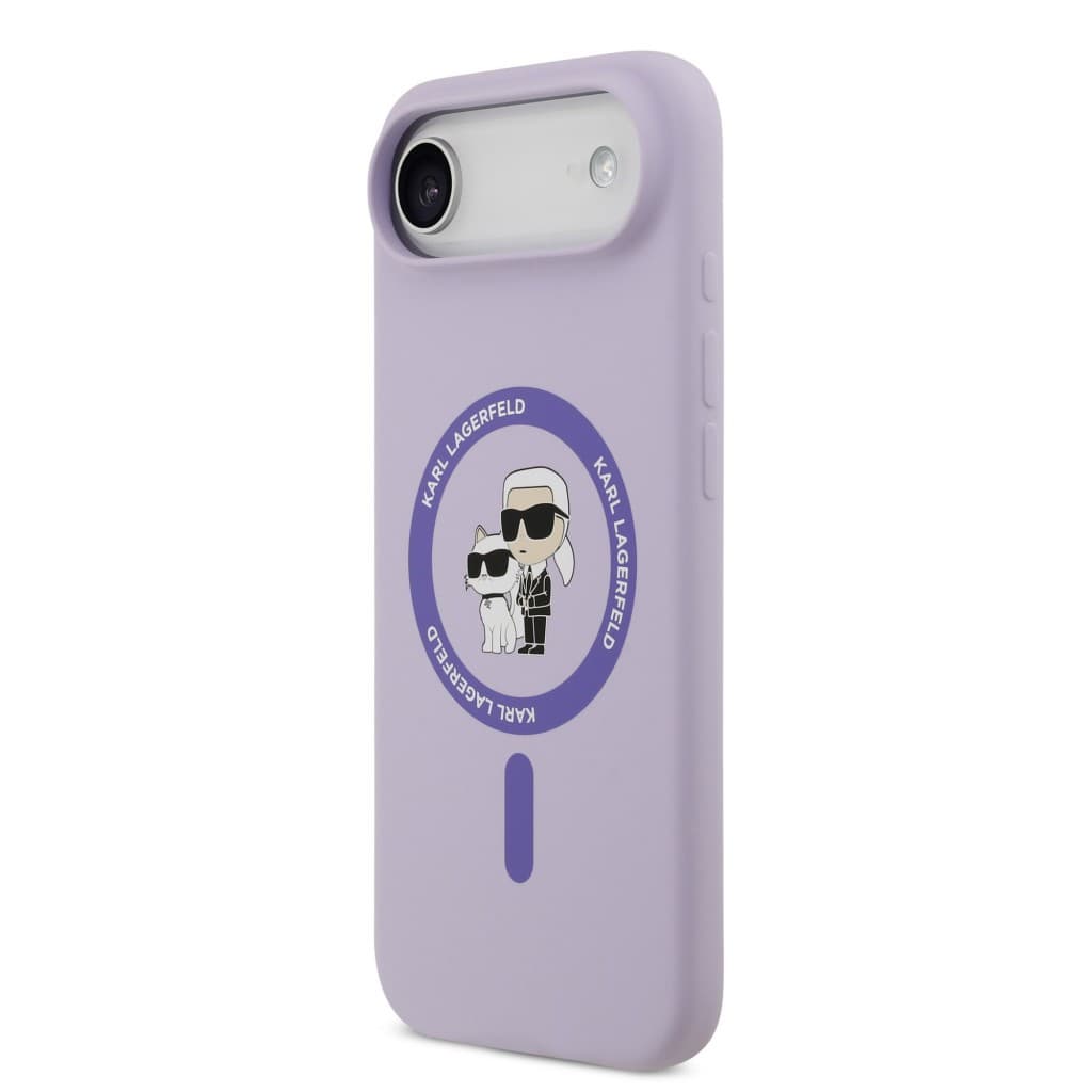 Zadní kryt Karl Lagerfeld Liquid Silicone Karl and Choupette MagSafe pro iPhone 17 Air Purple - náhled 2