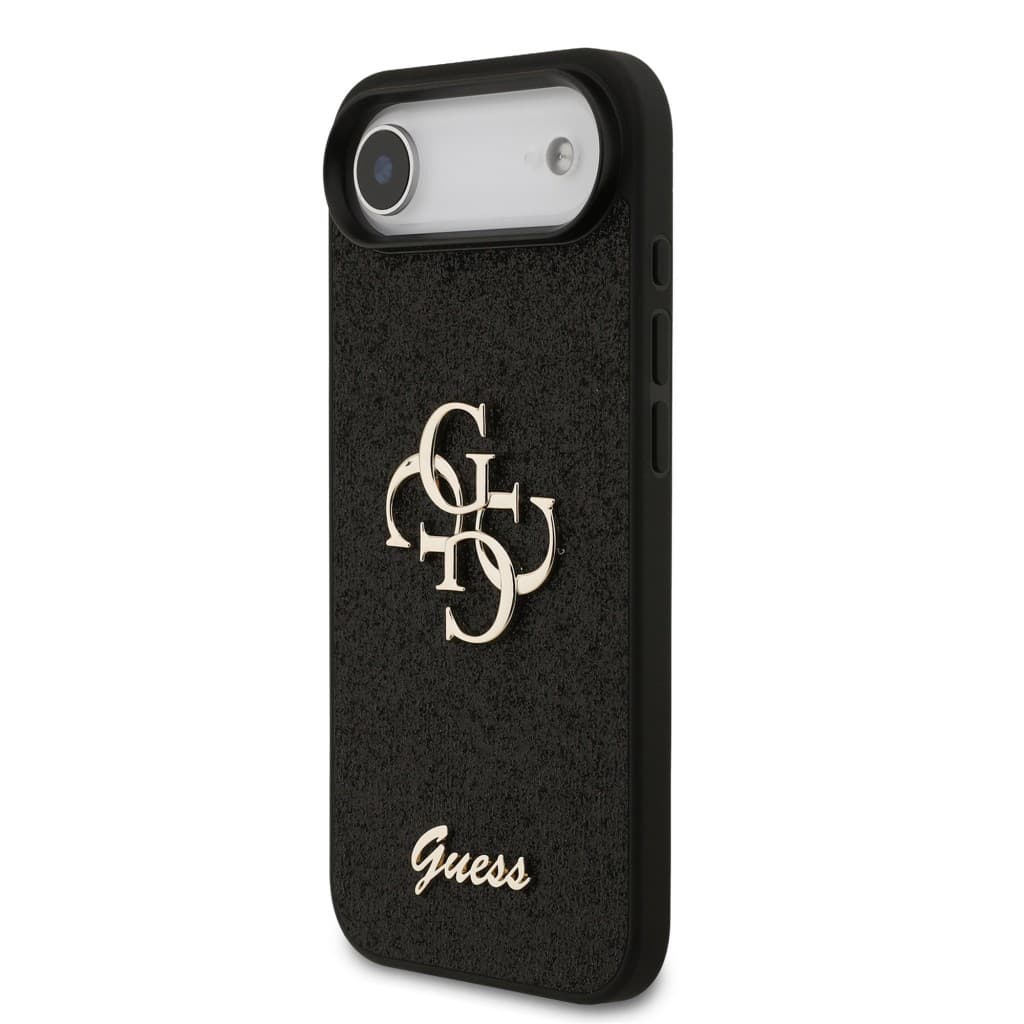 Zadní kryt Guess PU Fixed Glitter 4G Metal Logo pro iPhone 17 Air Black - náhled 2