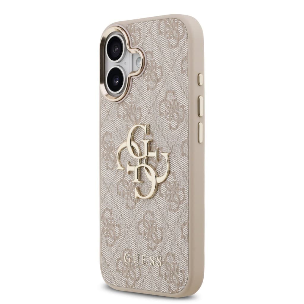 Zadní kryt Guess PU Leather 4G Metal Logo Gold Frame MagSafe pro iPhone 17 Pink - náhled 2