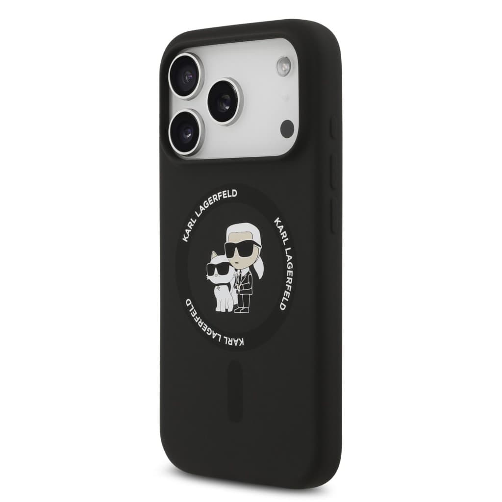 Zadní kryt Karl Lagerfeld Liquid Silicone Karl and Choupette MagSafe pro iPhone 17 Pro Max Black - náhled 2
