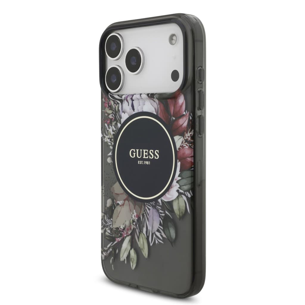 Zadní kryt Guess IML Flowers Strap MagSafe pro iPhone 17 Pro Max Black - náhled 2